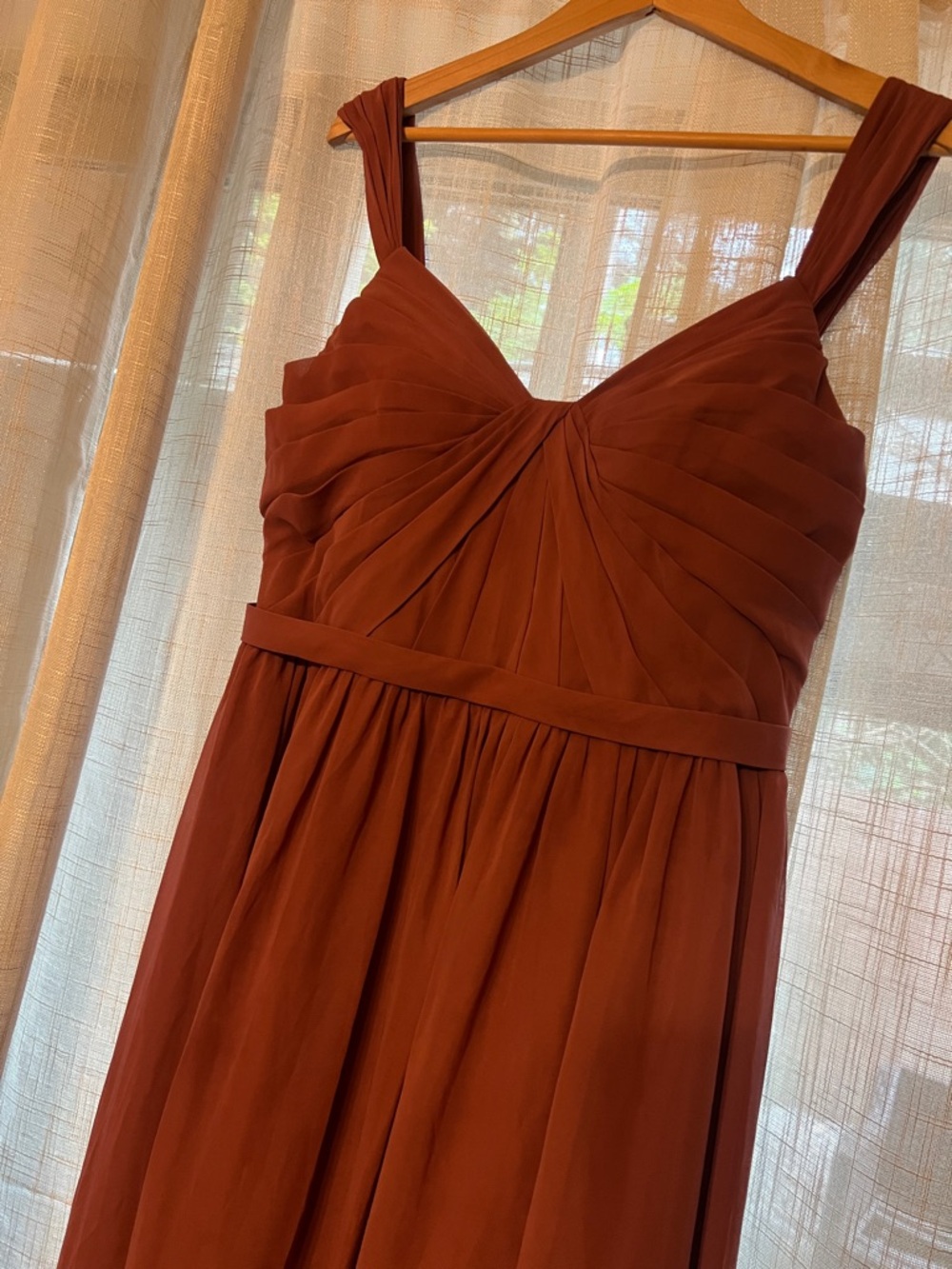 Azazie Rust Brown Wide-Strap Maxi Dress - Picture 7 of 7
